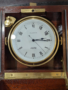 Swiss Gimballed Alfry Chronometer in Glossy Oak Box