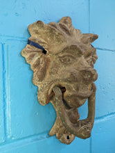 Load image into Gallery viewer, Bronze Cast Gargoyle Head Door Knocker
