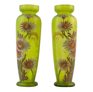 Pair of Tall French green Vases