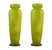 Load image into Gallery viewer, Pair of Tall French green Vases
