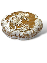 Load image into Gallery viewer, Chinese Mid Century White and Yellow Carved Lacquerware Box
