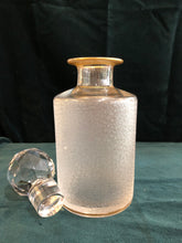 Load image into Gallery viewer, Acid-Etched Glass Decanter with Gold Trim and Glass Stopper
