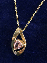 Load image into Gallery viewer, 14kt YG Pink Tourmaline &amp; Diamond Pendant
