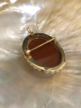 Load image into Gallery viewer, 4kt YG Cameo Brooch Pendant with Seed Pearls

