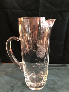 Floral Glass Pitcher