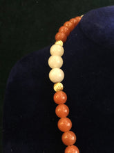 Load image into Gallery viewer, 14kt YG Carved Orange Jade Necklace
