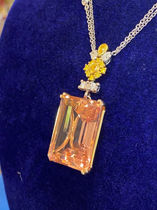 18K Rose Gold Morganite & Diamond Necklace