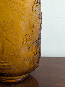 Chinese Orange Peking Glass Lidded Jar