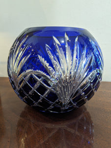 Bohemian Blue Cut Crystal Bowl