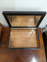 Load image into Gallery viewer, Art Deco Hinged Walnut &amp; Metal Box with Mirrored Interior
