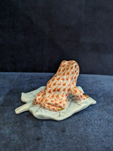 Hand-painted porcelain frog figure by Herend of Hungary