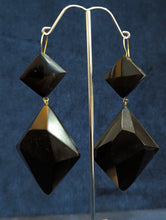 Load image into Gallery viewer, Art Deco Jet Statement Earrings
