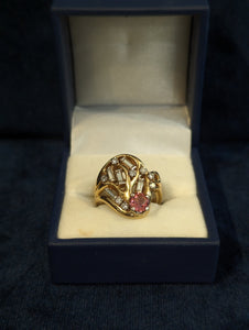 18kt YG Diamond and Tourmaline Ring