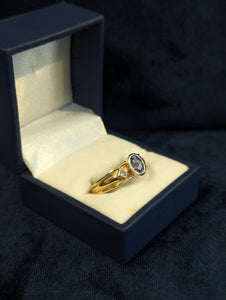 14kt YG Diamond and Tanzanite Ring