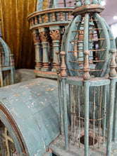 Load image into Gallery viewer, Large Carved &amp; Painted Birdcage on Stand
