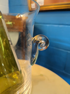 Glass Ice Bucket with Swirl Handles