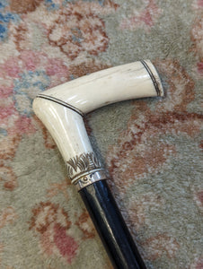 Walking Cane with Carved Ivory Handle