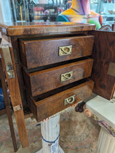 Load image into Gallery viewer, Small Chest with Three Draws in Burl Walnut Veneer
