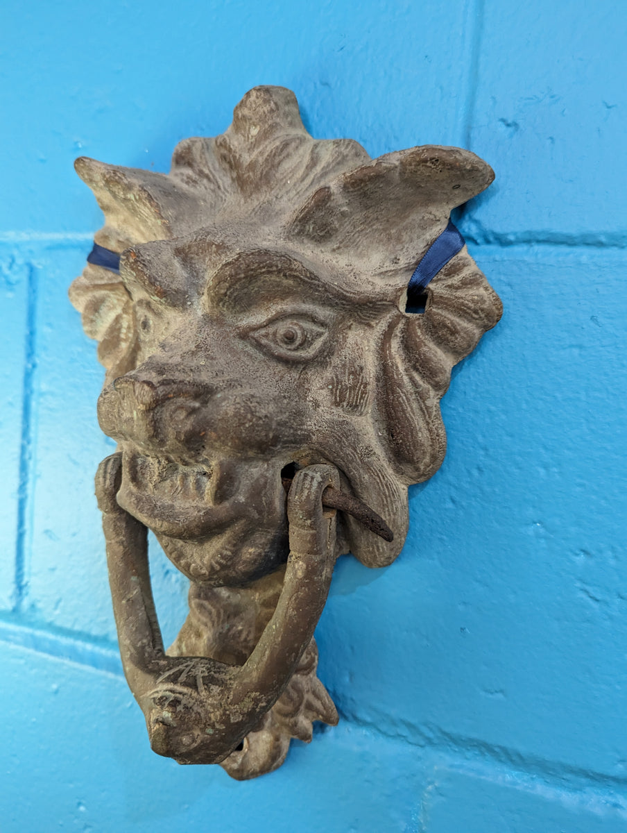 Bronze Cast Gargoyle Head Door Knocker – Antiques and Possibilities