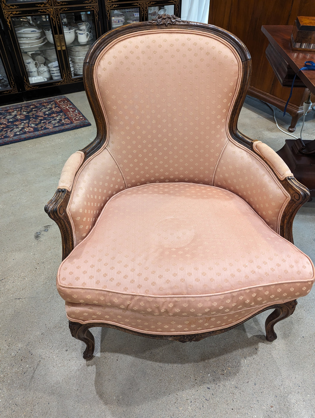 1870's Louis XV Style Oak Bergere Chair