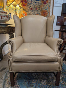 Leather Wingback Armchair