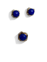 Load image into Gallery viewer, 14kt Yellow Gold and Lapiz Lazuli Ring + Earring set
