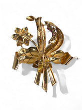 Load image into Gallery viewer, 18kt YG Akoya Pearl, Diamond &amp; Synthetic Ruby Brooch
