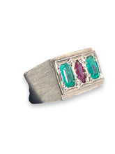 Load image into Gallery viewer, 14kt WG Emerald and Ruby Ring
