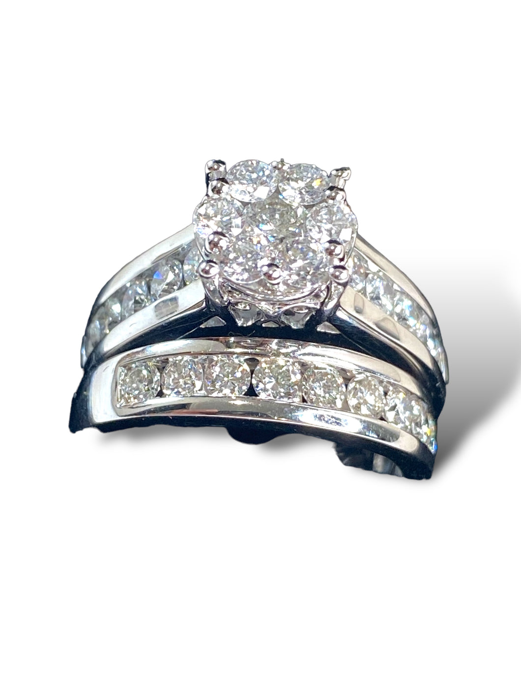 14kt WG Diamond Solitaire and Band Set