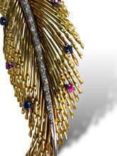 Load image into Gallery viewer, 18kt YG Feather Brooch Pin
