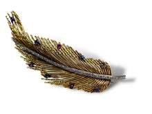 Load image into Gallery viewer, 18kt YG Feather Brooch Pin
