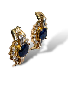 14kt Diamond & Sapphire Earrings