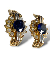 Load image into Gallery viewer, 14kt Diamond &amp; Sapphire Earrings
