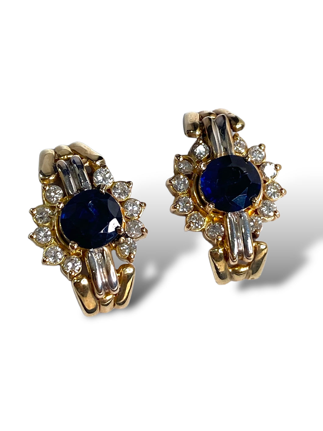 14kt Diamond & Sapphire Earrings