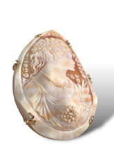 Load image into Gallery viewer, Large Vintage Cameo with 14kt Yellow Gold Fitting
