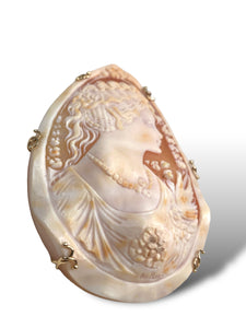 Large Vintage Cameo with 14kt Yellow Gold Fitting