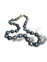 Load image into Gallery viewer, Baroque Silver Grey Pearl Strand with 14kt YG Oval Clasp
