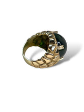 Load image into Gallery viewer, 14K Yellow Gold &amp; Cabochon Green Tourmaline Mens Ring
