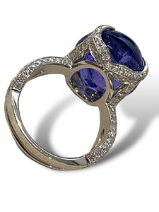 18kt WG Diamond and 17.5ct Tanzanite Ring