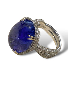 18kt WG Diamond and 17.5ct Tanzanite Ring