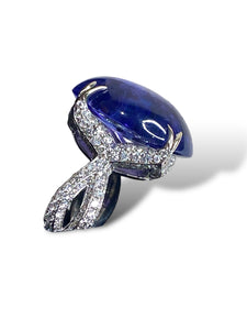 18kt WG Diamond and 17.5ct Tanzanite Ring