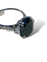 Load image into Gallery viewer, Platinum Australian Green Sapphire and Diamond Ring
