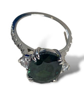 Load image into Gallery viewer, Platinum Australian Green Sapphire and Diamond Ring
