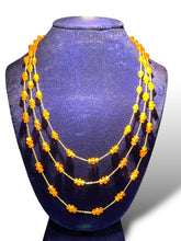 Load image into Gallery viewer, 18 KT YG Triple Strand Chain with Mandarin Garnets
