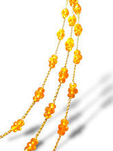 Load image into Gallery viewer, 18 KT YG Triple Strand Chain with Mandarin Garnets
