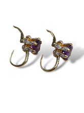 Load image into Gallery viewer, 14kt Amethyst Cubic Zirconia Diamond Earrings
