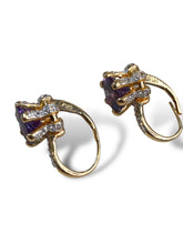 Load image into Gallery viewer, 14kt Amethyst Cubic Zirconia Diamond Earrings
