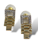 Load image into Gallery viewer, 14kt YG Diamond Rolex Band Earrings
