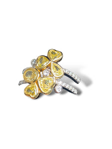 18kt WG and YG Fancy Yellow Diamond Ring