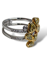 Load image into Gallery viewer, 18kt WG and YG Fancy Yellow Diamond Ring
